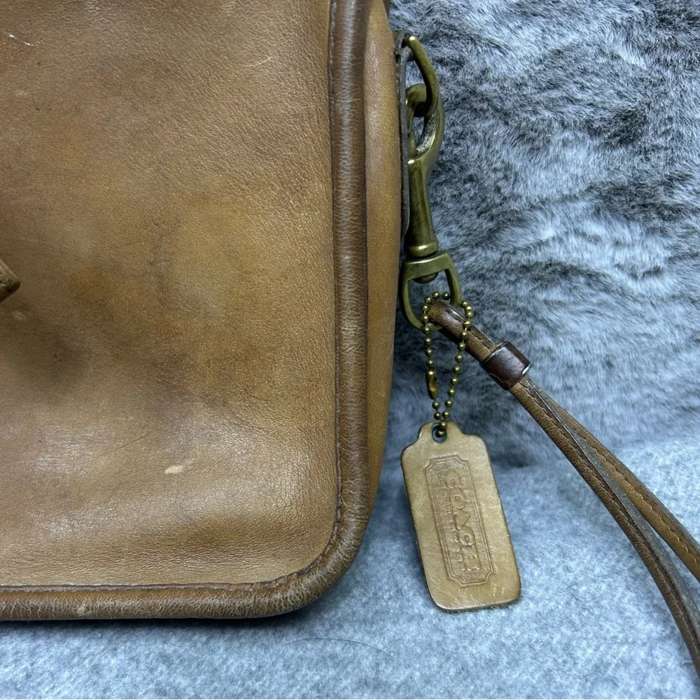 Coach Vintage 1970s Made in NYC Leather Satchel Convertible Clutch Camel 911-061 - Picture 7 of 16